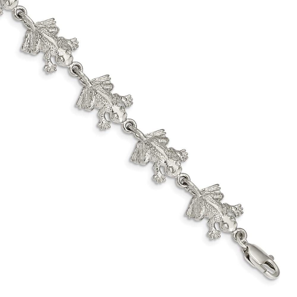 Kazi Luxury Sterling Silver Frogs Bracelet